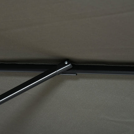 Šedý boční zahradní slunečník, 245x245cm - nastavitelný a otočný