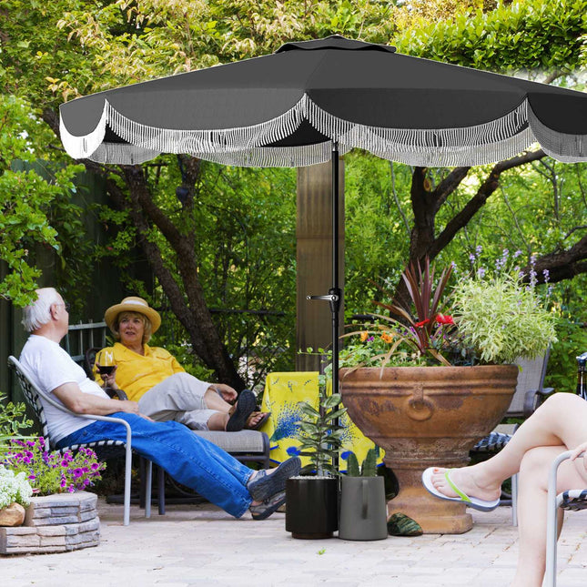 Ø269 cm windproof parasol - UV 30+, dark grey