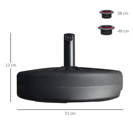 Stojan na slunečník 22 kg, cement, černý - pro Ø38/48 mm