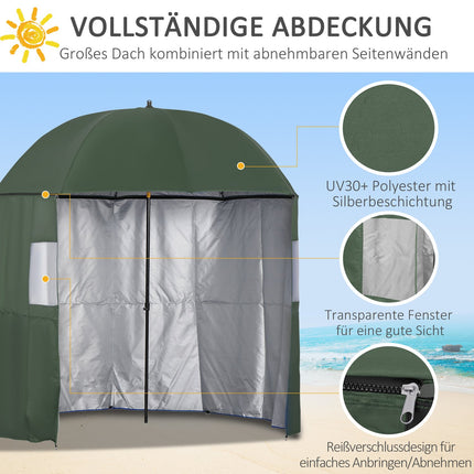 Rybářský deštník-stan, 2.2M, bočnice, UV ochrana