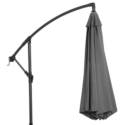 Slunečník s klikou, šedý, Ø2.95x2.45M, ocelový rám