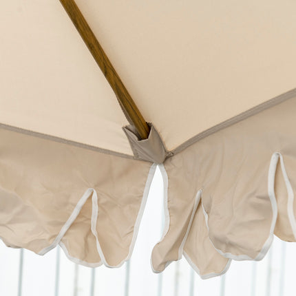 Plážový slunečník 265 Cm, design s třásněmi, nastavitelný sklon, khaki