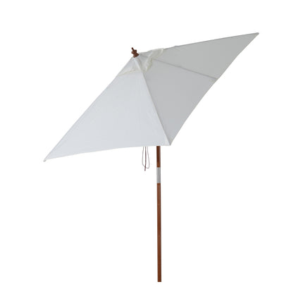 Folding garden parasol, adjustable, cream white, spruce wood