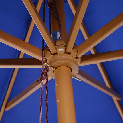 Boční balkonový slunečník 300 Cm, bambus, modrá