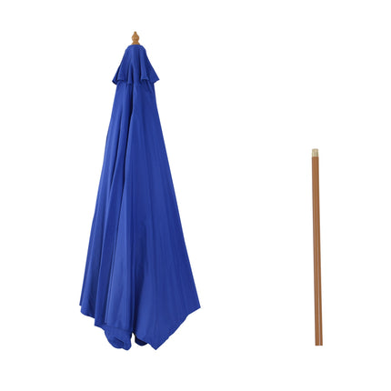 Boční balkonový slunečník 300 Cm, bambus, modrá