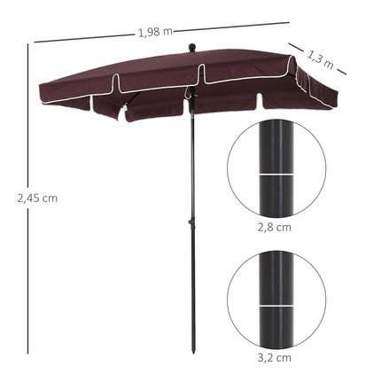 Garden parasol Umbrella, UV protection, Coffee/Black