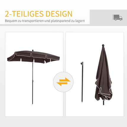 Garden parasol Umbrella, UV protection, Coffee/Black