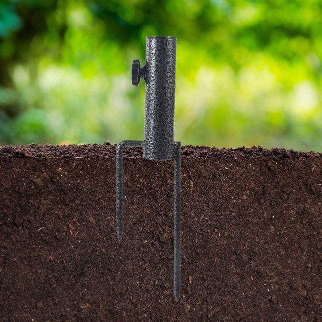 Zemní hrot na slunečník, ocel, nastavitelný 25–32 mm