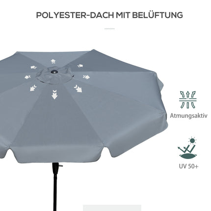 Zahradní slunečník, UV ochrana, průměr 2.66 m, tmavě šedá