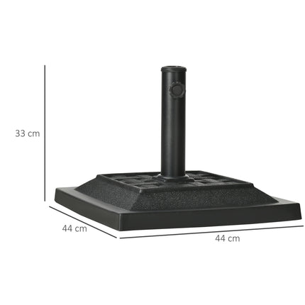 Stojan pod slunečník z černé pryskyřice, 12 kg, pro tyče 32-48 mm