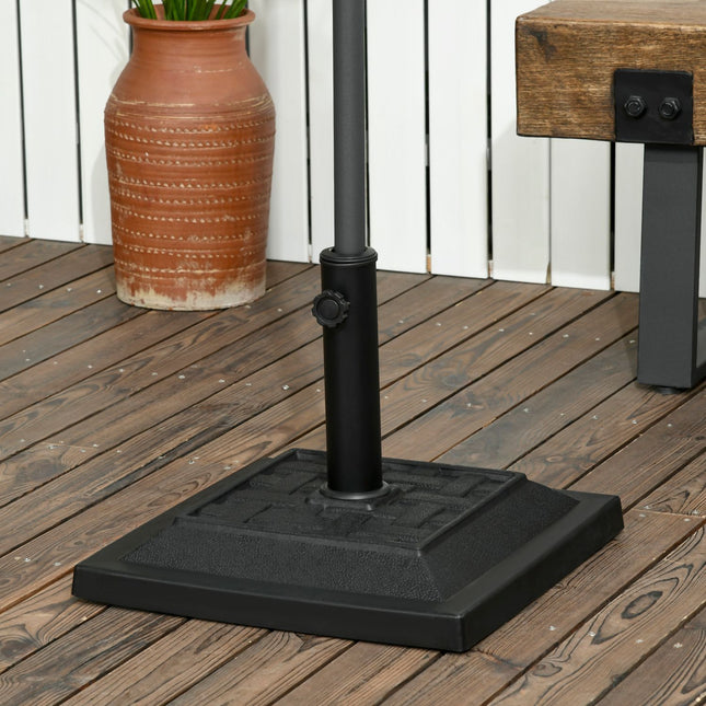 Stojan pod slunečník z černé pryskyřice, 12 kg, pro tyče 32-48 mm