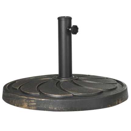 Pryskyřicový stojan na slunečník 18 kg, kulatý, bronzový, tyč Ø38/48 mm