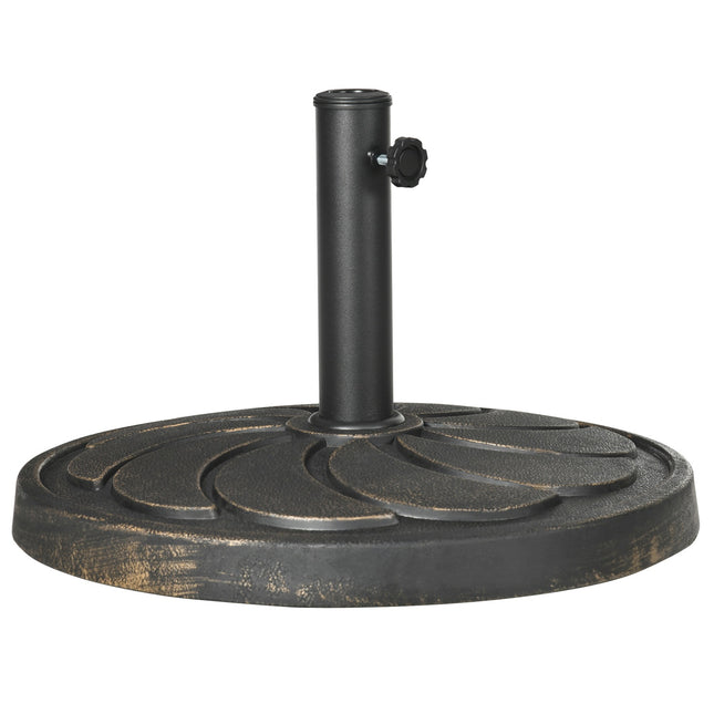 Pryskyřicový stojan na slunečník 18 kg, kulatý, bronzový, tyč Ø38/48 mm