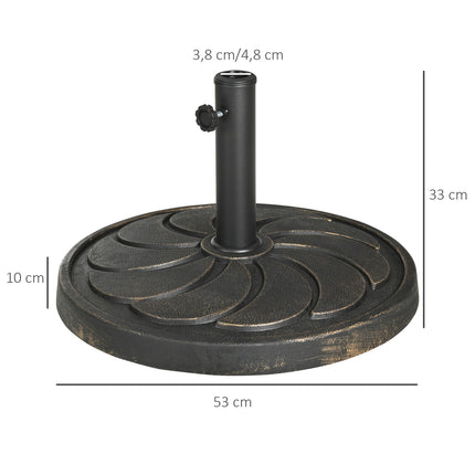 Pryskyřicový stojan na slunečník 18 kg, kulatý, bronzový, tyč Ø38/48 mm