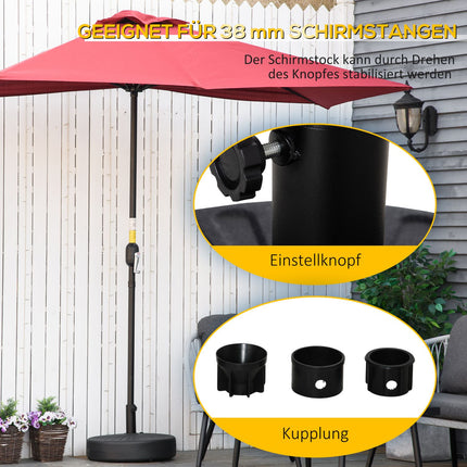 Černý betonový stojan na slunečník, 21-26kg, Ø38-51mm