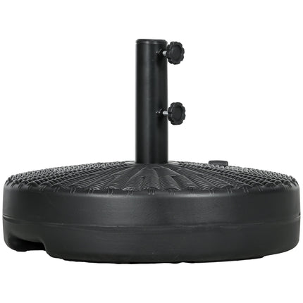 Stojan na slunečník 29 kg, černá, vzhled ratanu, pro tyče Ø38/48 mm