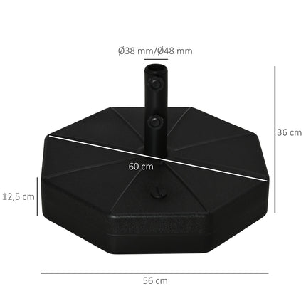 Podstavec na slunečník 40 kg pro tyče 38/48 mm, plnitelný vodou/pískem
