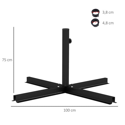 Stojan na slunečník, černá — 4 Kg, pro tyče Ø38-48 Mm