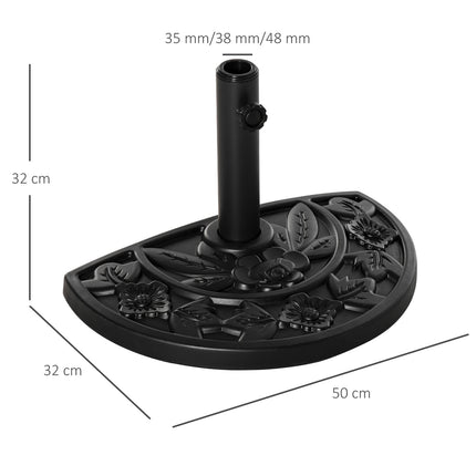 Stojan na zahradní slunečník 9Kg, květinový design, Ø35/38/48Mm