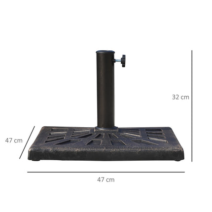 Stojan pod slunečník z černé syntetické pryskyřice, 15 kg, pro Ø38/48 mm