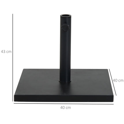 Černý stojan na slunečník z kovu a betonu, 13 kg, pro Ø35-48 mm