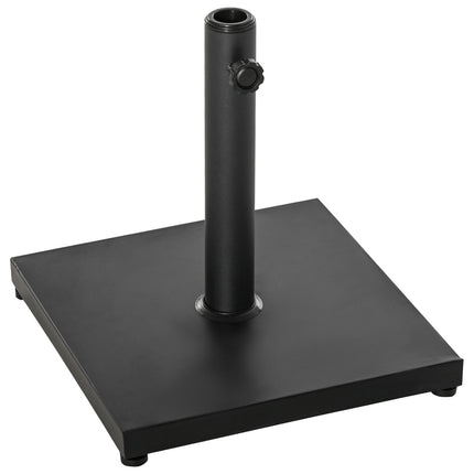 Černý stojan na slunečník z kovu a betonu, 13 kg, pro Ø35-48 mm