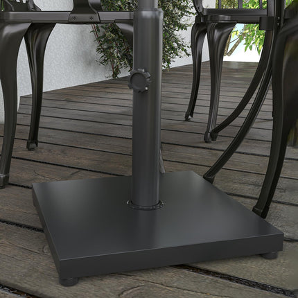 Černý stojan na slunečník z kovu a betonu, 13 kg, pro Ø35-48 mm