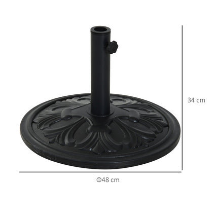 Antique black umbrella base, 13 kg, plastic and cement