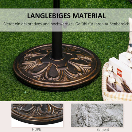 Antique bronze umbrella base, 13 kg, fits Ø35-48mm poles