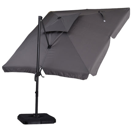 Boční slunečník, UV50+ se stojanem a obalem, 270x270 cm