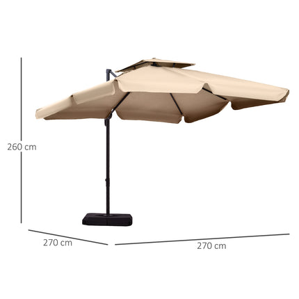 UV50+ cantilever umbrella with stand, cover and weights