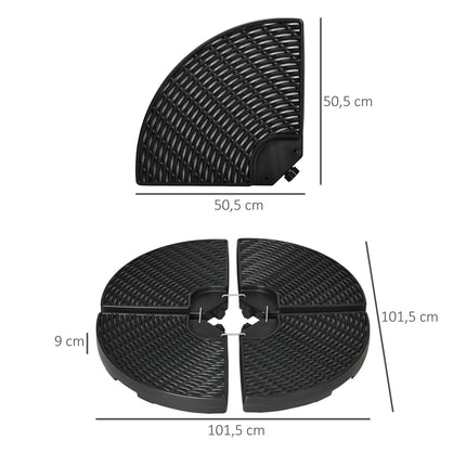 Stojan na výkyvný slunečník odolný proti povětrnosti, HDPE, až 68 Kg