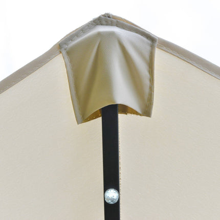 Velký oválný zahradní slunečník – 440x260cm, LED, krémově bílý
