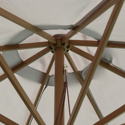 Dřevěný slunečník, 300 cm zahradní a balkonový slunečník, šedý