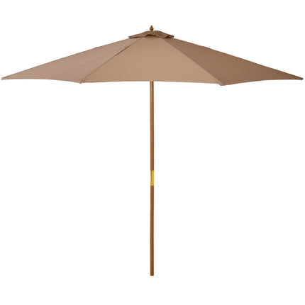 Dřevěný slunečník, 300 cm, bambusová konstrukce, khaki