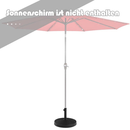 Podstavec na slunečník 22 kg ze syntetické pryskyřice ve vzhledu ratanu 52 x 36 cm černá