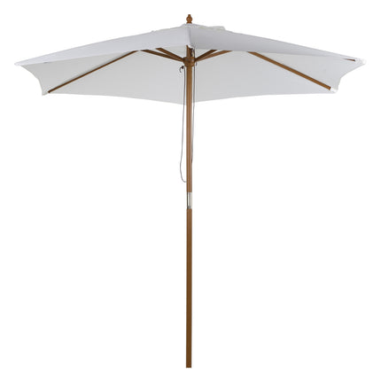 Zahradní slunečník, bambus a polyester, Ø2.5 x 2.3 m, bílý