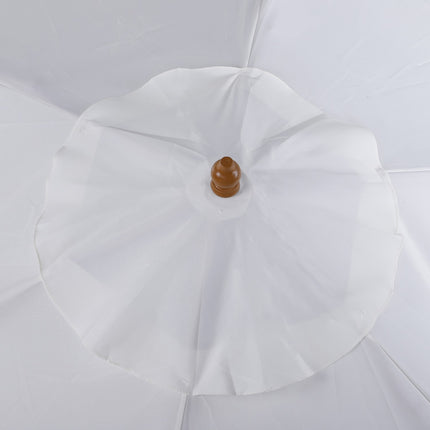 Zahradní slunečník, bambus a polyester, Ø2.5 x 2.3 m, bílý