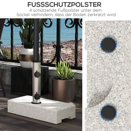 Podstavec pod slunečník půlkruhový, žula, 25 kg, pro tyče 32-48 mm