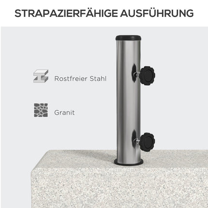 Podstavec pod slunečník půlkruhový, žula, 25 kg, pro tyče 32-48 mm
