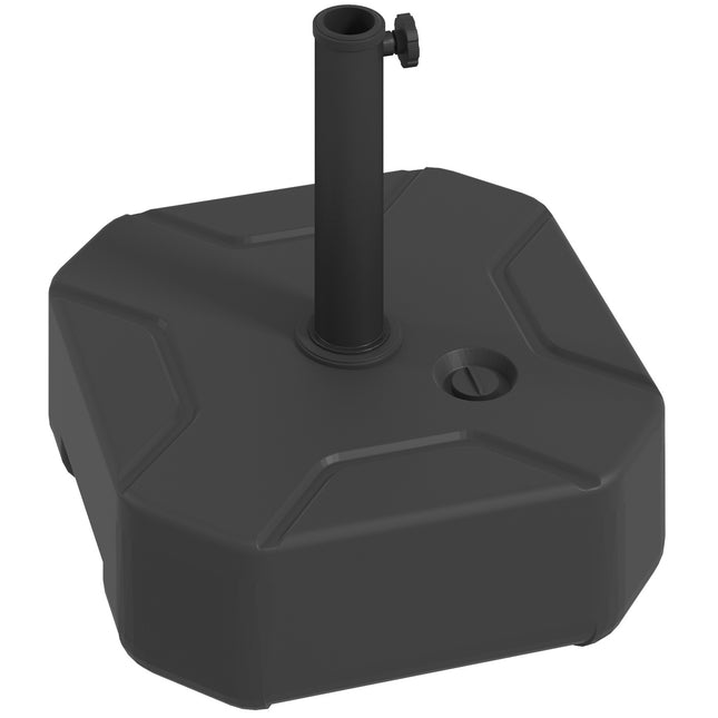 Quadratischer Schirmständer, 25 kg befüllbarer Fuß, 38/48 mm Rohr