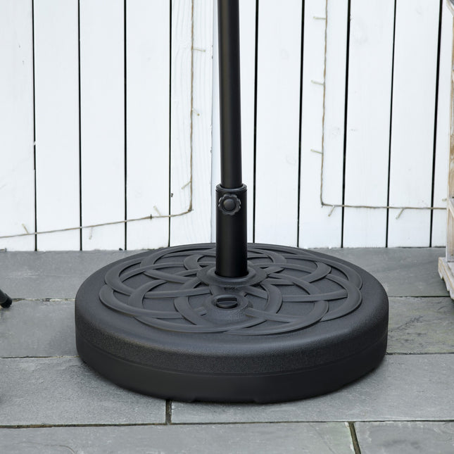 Stojan na slunečník na balkon a zahradu — 35 kg, kulatý, černá