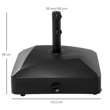 Stojan na slunečník s kolečky, pro tyče Ø38/48mm, náplň 43kg/60kg