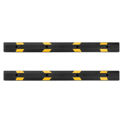 Parking Stopper Set, 2-Piece 72-In Rubber With Reflective Strips