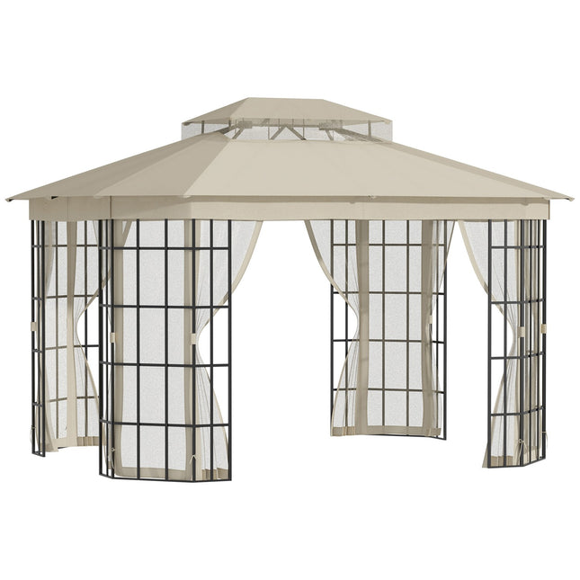 Venkovní párty stan, dvojitá střecha – 3.65x3m, moskytiéra