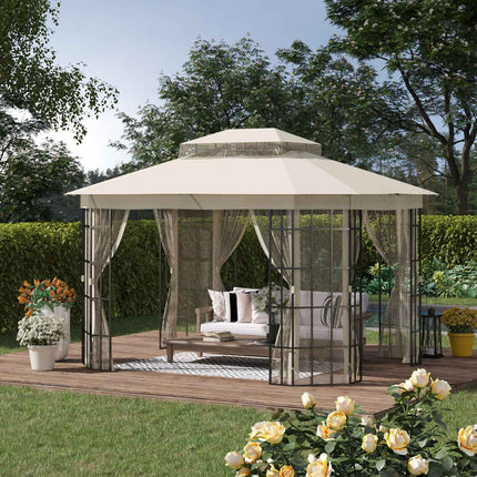 Venkovní párty stan, dvojitá střecha – 3.65x3m, moskytiéra