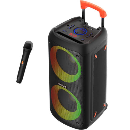 Párty reproduktor 40W + 2 bezdrátové mikrofony