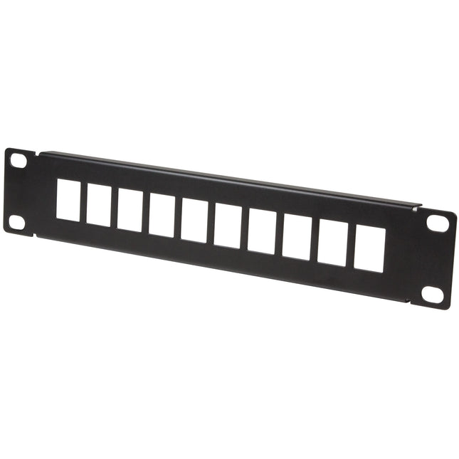 Patch panel pro 10 zásuvek Keystone pro 10" rack U1 černý
