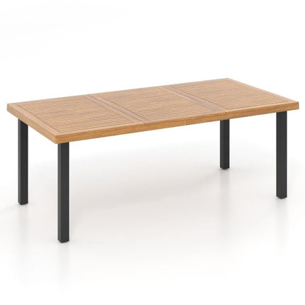 Zahradní jídelní stůl 200x100cm, akátová deska, otvor na slunečník