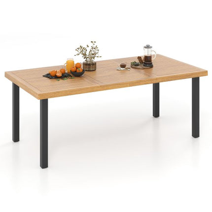 Zahradní jídelní stůl 200x100cm, akátová deska, otvor na slunečník